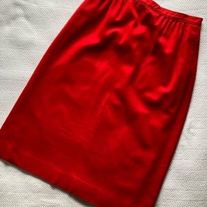 Pendleton Red Wool Midi Skirt Lined